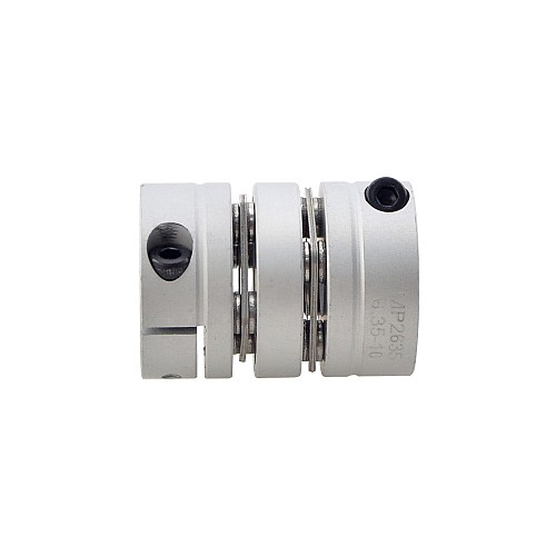 6.35mm - 10mm 유연한 이중 디스크 연결 26x35mm CNC 스테퍼 모터 샤프트 연결기