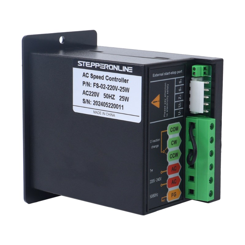 가변 속도 모터용 25W 단일 위상 220VAC 모터 속도 컨트롤러 - FS-02-220V-25W | StepperOnline