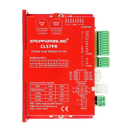 Y 시리즈 Modbus RS485 클로즈드 루프 스테퍼 모터 드라이버 0-5.0A 20-50VDC Nema 17/23/24 스테퍼 모터용 - CL57PR | StepperOnline