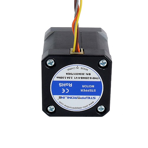 Nema 17 고온 스테퍼 모터 55Ncm(77.93oz.in) 55mm 원형 샤프트 절연 클래스 H 180C - 17HS19-2504S-H-V1 | StepperOnline