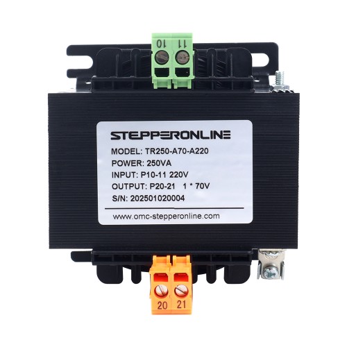 250VA 단상 사각 제어 변압기 220VAC~70VAC 50/60Hz - TR250-A70-A220 | StepperOnline