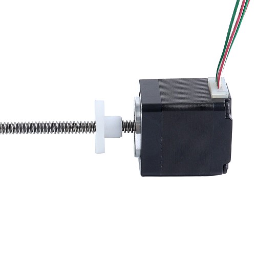 NEMA 11 외부 Acme 선형 스테핑 모터 0.42A 32mm 스택, 리드 스크류 피치 1.27mm(0.05인치), 스크류 길이 150mm - 11E13S0424FD4-150RS | StepperOnline