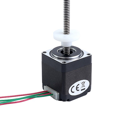 NEMA 11 외부 Acme 선형 스테핑 모터 0.42A 32mm 스택, 리드 스크류 피치 1.27mm(0.05인치), 스크류 길이 150mm - 11E13S0424FD4-150RS | StepperOnline