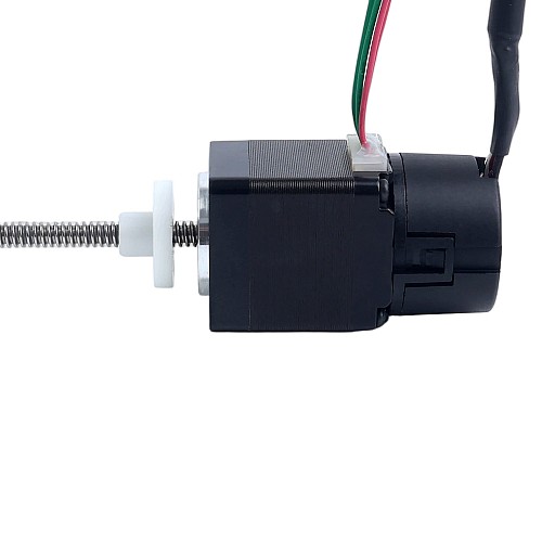 NEMA 11 외부 에이컴 리니어 스테퍼 모터 1.0A 32mm 스택 스크류 리드 1.27mm(0.05") 광학식 증분형 엔코더 1000PPR - 11E13S1004FD4-150RS-OE1K | StepperOnline