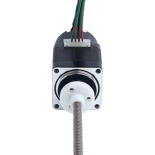 NEMA 11 외부 에이컴 리니어 스테퍼 모터 1.0A 32mm 스택 스크류 리드 1.27mm(0.05") 광학식 증분형 엔코더 1000PPR - 11E13S1004FD4-150RS-OE1K | StepperOnline