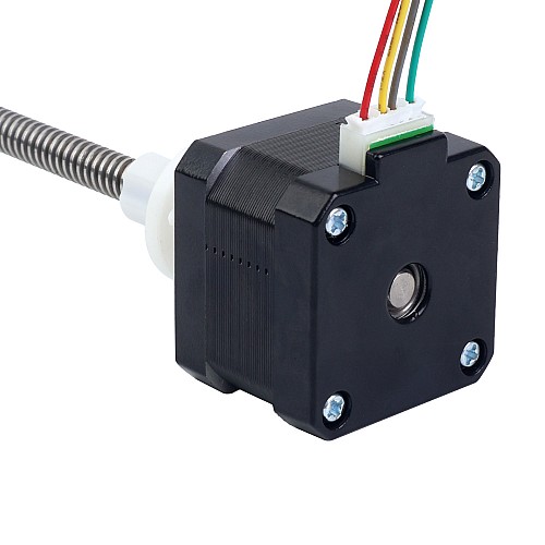 Nema 17 외부 34mm 스택 0.4A 리드 4mm(0.15748) 길이 150mm - 17E13S0404DB4-150RS | StepperOnline