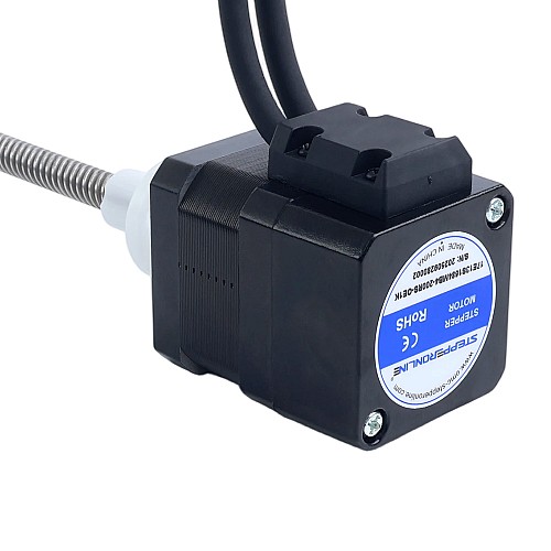 Nema 17 외부 34mm 스택 1.68A 리드 8mm(0.31496") 길이 200mm 광학식 증분형 엔코더 1000PPR - 17E13S1684MB4-200RS-OE1K | StepperOnline