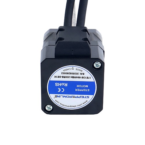 Nema 17 외부 34mm 스택 1.68A 리드 8mm(0.31496") 길이 200mm 광학식 증분형 엔코더 1000PPR - 17E13S1684MB4-200RS-OE1K | StepperOnline