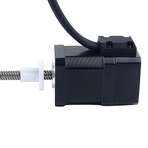 Nema 17 외부 에이컴 리니어 스테퍼 모터 1.68A 48mm 스택 스크류 리드 8mm(0.31496") 광학식 증분형 엔코더 1000PPR - 17E19S1684MB4-300RS-OE1K | StepperOnline
