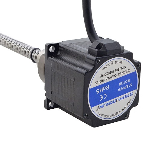 NEMA 23 외부 볼 나사 선형 스테퍼 모터 3.0A 56mm 스택 나사 리드 5mm(0.1969) 리드 길이 200mm