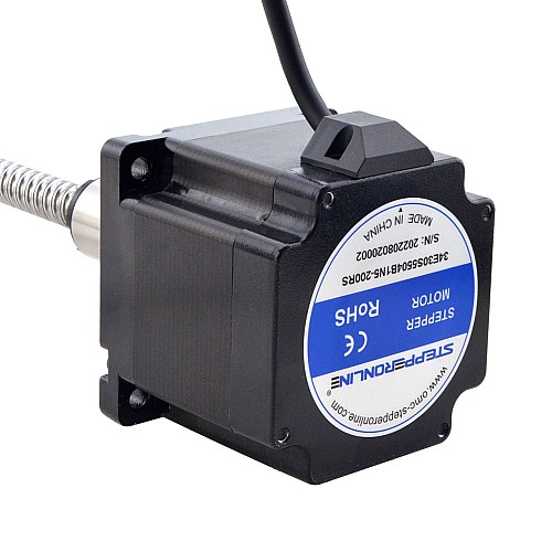 NEMA 34 외부 볼 나사 선형 스테퍼 모터 4.5Nm(637.25oz.in) 5.5A 76mm 스택 나사 리드 10mm(0.3937) 리드 길이 200mm