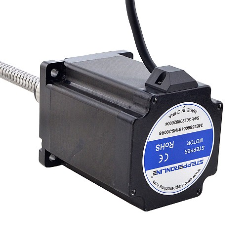 NEMA 34 외부 볼 나사 선형 스테퍼 모터 8Nm(1132.90oz.in) 6.0A 114mm 스택 나사 리드 10mm(0.3937) 리드 길이 200mm