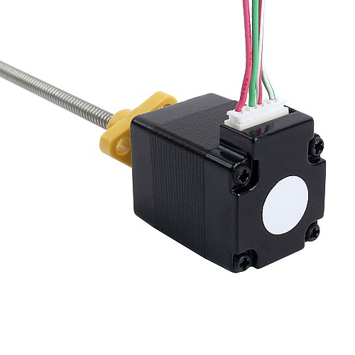 NEMA 8 외부 사다리꼴 선형 스테퍼 모터 0.5A 28.2mm 스택 나사 리드 1mm(0.03937) 리드 길이 100mm