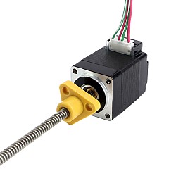 NEMA 8 외부 사다리꼴 선형 스테퍼 모터 0.5A 28.2mm 스택 나사 리드 1mm(0.03937") 리드 길이 100mm