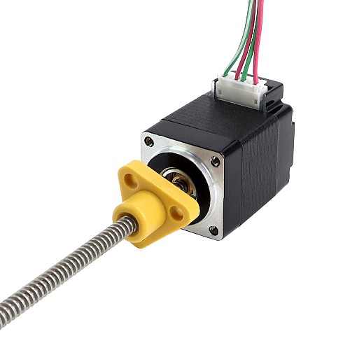 NEMA 8 외부 사다리꼴 선형 스테퍼 모터 0.5A 28.2mm 스택 나사 리드 1mm(0.03937) 리드 길이 100mm