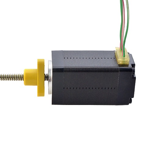 NEMA 8 외부 사다리꼴선형 스테퍼 모터 0.5A 38.2mm 스택 나사 리드 2mm(0.07874) 리드 길이 100mm NEMA 8 외부 사다리꼴선형 스테퍼 모터 0.5A 38.2mm 스택 나사 리드 2mm(0.07874) 리드 길이 100mm