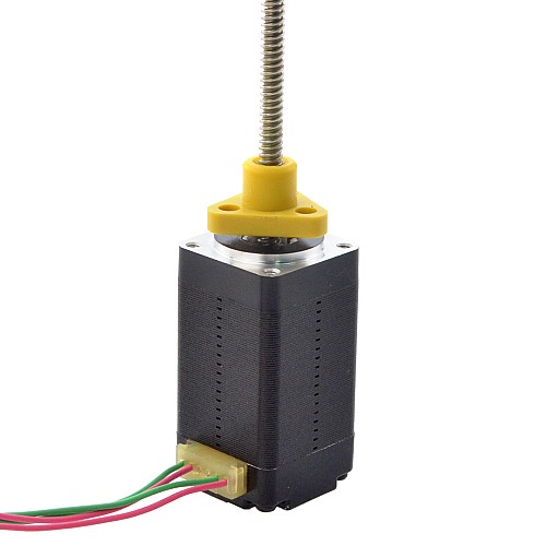 NEMA 8 외부 사다리꼴선형 스테퍼 모터 0.5A 38.2mm 스택 나사 리드 2mm(0.07874) 리드 길이 100mm NEMA 8 외부 사다리꼴선형 스테퍼 모터 0.5A 38.2mm 스택 나사 리드 2mm(0.07874) 리드 길이 100mm