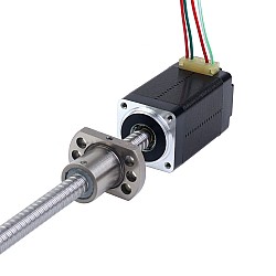 NEMA 8 외부 볼 나사 선형 스테퍼 모터 0.5A 38.2mm 스택 나사 리드 2mm(0.07874") 리드 길이 150mm