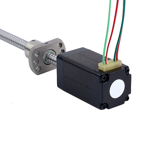NEMA 8 외부 볼 나사 선형 스테퍼 모터 0.5A 38.2mm 스택 나사 리드 2mm(0.07874) 리드 길이 150mm