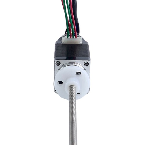 NEMA 8 외부 트라페조이달 리니어 스테퍼 모터 0.5A 38mm 스택 스크류 리드 1mm(0.03937") 광학식 증분형 엔코더 1000PPR - 8E15S0504SC4-100RS-OE1K | StepperOnline
