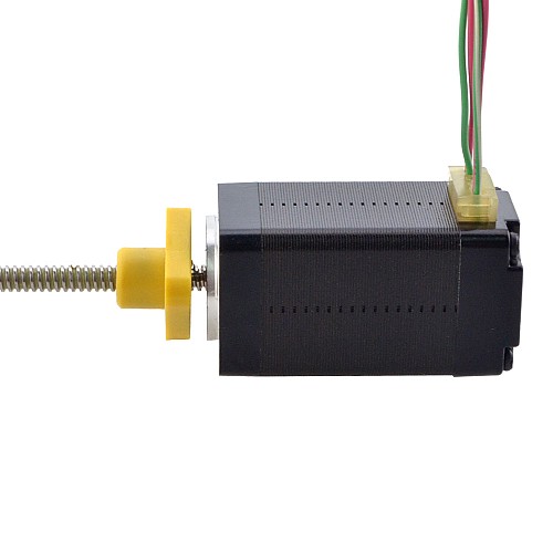 NEMA 8 외부 사다리꼴 선형 스테퍼 모터 0.5A 38.2mm 스택 나사 리드 1mm(0.03937) 리드 길이 100mm