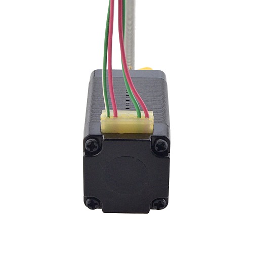 NEMA 8 외부 사다리꼴 선형 스테퍼 모터 0.5A 38.2mm 스택 나사 리드 1mm(0.03937) 리드 길이 100mm