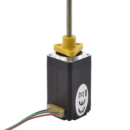 NEMA 8 외부 사다리꼴 선형 스테퍼 모터 0.5A 38.2mm 스택 나사 리드 1mm(0.03937) 리드 길이 100mm