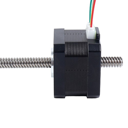 Nema 17 노캡티브 타입 26Ncm (36.81oz.in) 34mm 스택 0.4A 리드선 8mm (0.31496") 길이 320mm - 17N13S0404MB4-320RS | StepperOnline