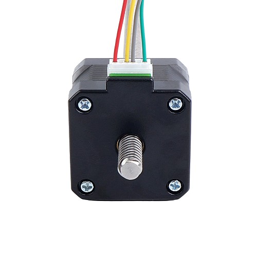 Nema 17 노캡티브 타입 26Ncm (36.81oz.in) 34mm 스택 0.4A 리드선 8mm (0.31496") 길이 320mm - 17N13S0404MB4-320RS | StepperOnline