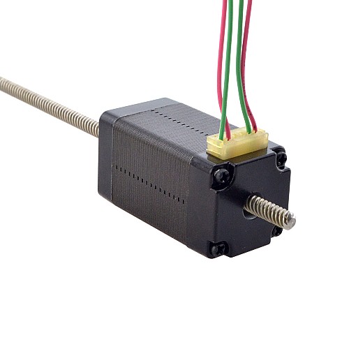 NEMA 8 비캡티브 Acme 선형 스테퍼 모터 0.5A 38.2mm 스택 나사 리드 4mm(0.1575) 리드 길이 150mm