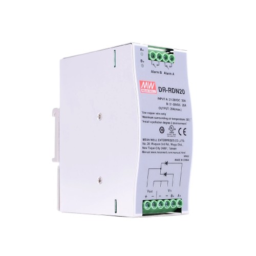 DR-RDN20 MEANWELL 24VDC 20A 중복 모듈 DIN 레일 전원 공급 장치 DR-RDN20 MEANWELL 24VDC 20A 중복 모듈 DIN 레일 전원 공급 장치