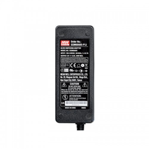 GSM60A05-P1J MEANWELL 30W 5VDC 6A 115/230VAC AC-DC 신뢰할 수 있는 녹색 의료용 어댑터