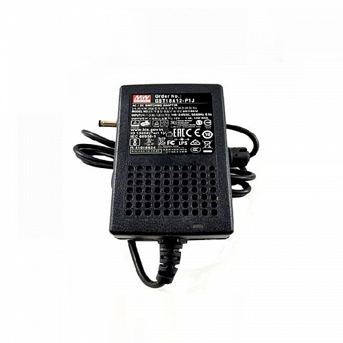GST18A12-P1J MEANWELL 18W 12VDC 1.5A 115/230VAC AC-DC 신뢰할 수 있는 녹색 산업용 어댑터