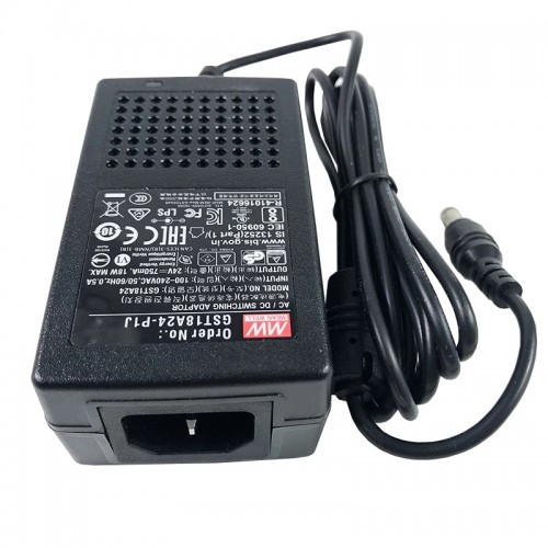 GST18A24-P1J MEANWELL 18W 24VDC 0.75A 115/230VAC AC-DC 신뢰할 수 있는 녹색 산업용 어댑터
