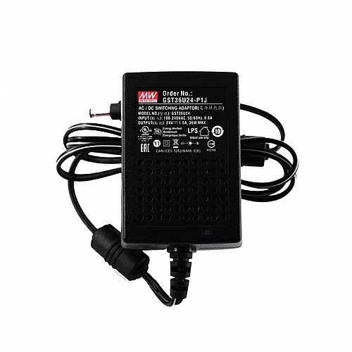 GST36U24-P1J MEANWELL 36W 24VDC 1.5A 115/230VAC AC-DC 신뢰할 수 있는 녹색 산업용 어댑터