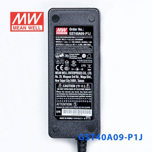 GST40A09-P1J MEANWELL 40W 9VDC 4.45A 115/230VAC AC-DC 신뢰할 수 있는 녹색 산업용 어댑터