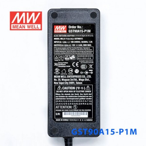 GST90A15-P1M MEANWELL 90W 15VDC 6A 115/230VAC AC-DC 신뢰할 수 있는 친환경 산업용 어댑터