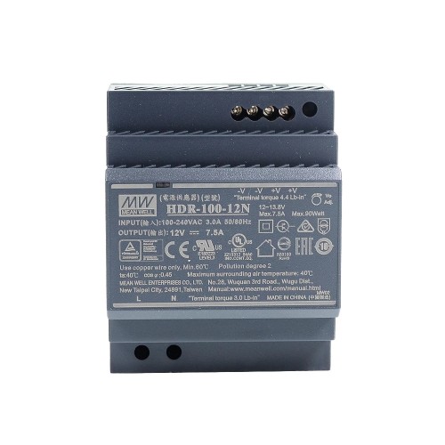HDR-100-12N MEANWELL 90W 12VDC 7.5A 115/230VAC 울트라 슬림 스텝 모양 DIN 레일 전원 공급 장치