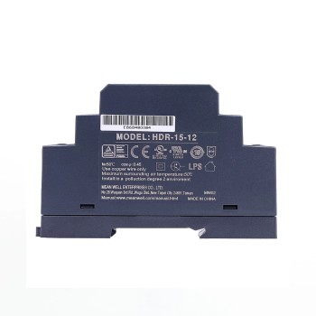 HDR-15-12 MEANWELL 15W 12VDC 1.25A 115/230VAC 울트라 슬림 스텝 모양 DIN 레일 전원 공급 장치