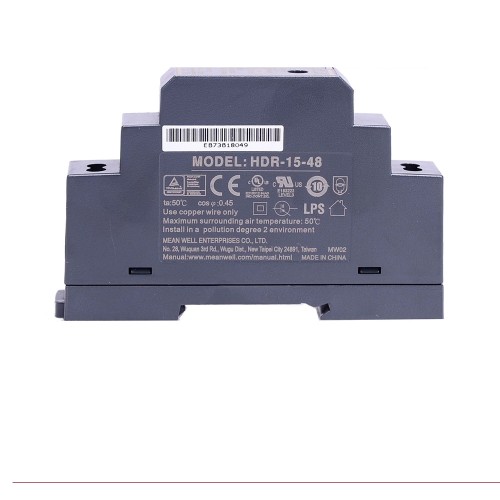 HDR-15-48 MEANWELL 15.4W 48VDC 0.32A 115/230VAC 울트라 슬림 스텝 모양 DIN 레일 전원 공급 장치