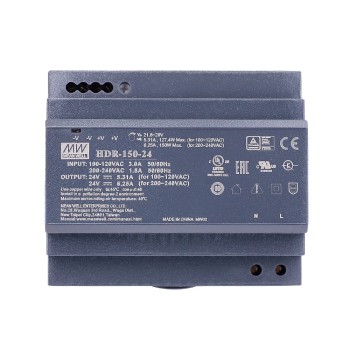 HDR-150-24 MEANWELL 24VDC 5.31A 127.4W 115VAC/6.25A 150W 230VAC 울트라 슬림 스텝 모양 DIN 레일 전원 공급 장치