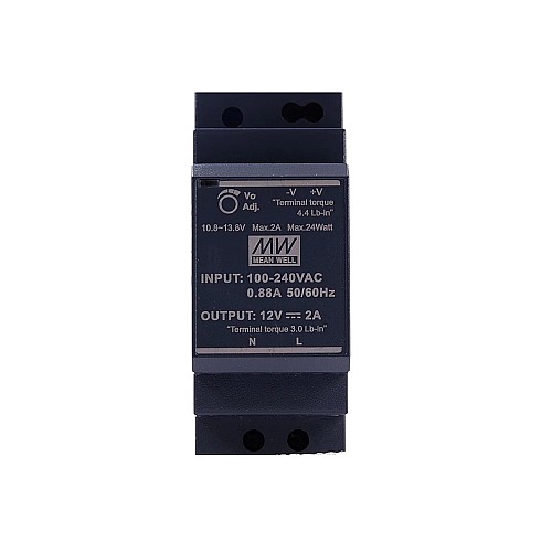 HDR-30-12 MEANWELL 24W 12VDC 2A 115/230VAC 울트라 슬림 단계 모양 DIN 레일 전원 공급 장치
