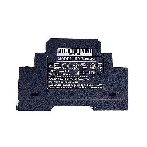 HDR-30-24 MEANWELL 36W 24VDC 1.5A 115/230VAC 울트라 슬림 계단 모양 DIN 레일 전원 공급 장치