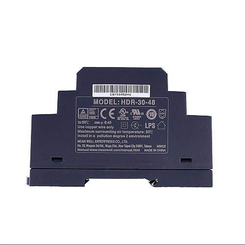 HDR-30-48 MEANWELL 36W 48VDC 0.75A 115/230VAC 울트라 슬림 스텝 모양 DIN 레일 전원 공급 장치 HDR-30-48 MEANWELL 36W 48VDC 0.75A 115/230VAC 울트라 슬림 스텝 모양 DIN 레일 전원 공급 장치