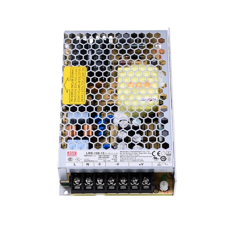 LRS-150-15 MEANWELL 150W 15VDC 10A 115/230VAC 밀폐형 스위칭 전원 공급 장치
