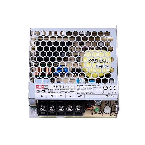 LRS-75-5 MEANWELL 70W 5VDC 14A 115/230VAC 밀폐형 스위칭 전원 공급 장치