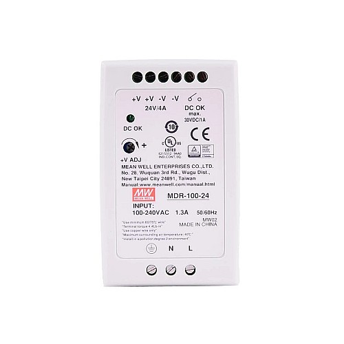 MDR-100-24 MEANWELL 100W 24VDC 4A 115/230VAC DIN 레일 전원 공급 장치