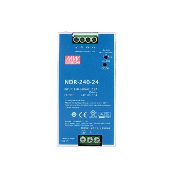 NDR-240-24 MEANWELL 240W 24VDC 10A 115/230VAC DIN 레일 전원 공급 장치