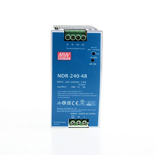 NDR-240-48 MEANWELL 240W 48VDC 5A 115/230VAC 단일 출력 산업용 DIN 레일