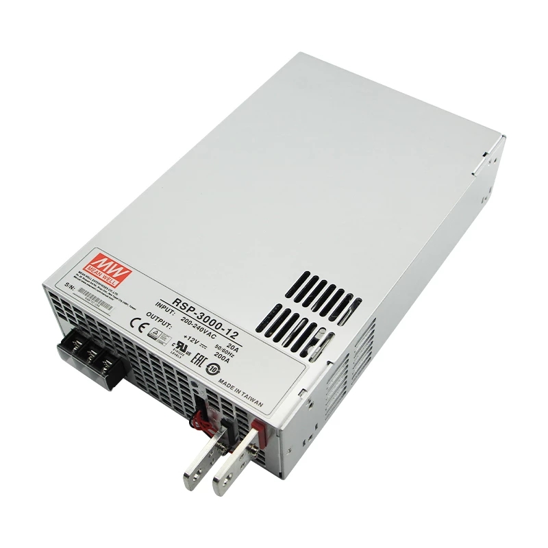 RSP-3000-12 MEANWELL 2400W 12VDC 200A 180/230VAC 단일 출력 전원 공급 장치